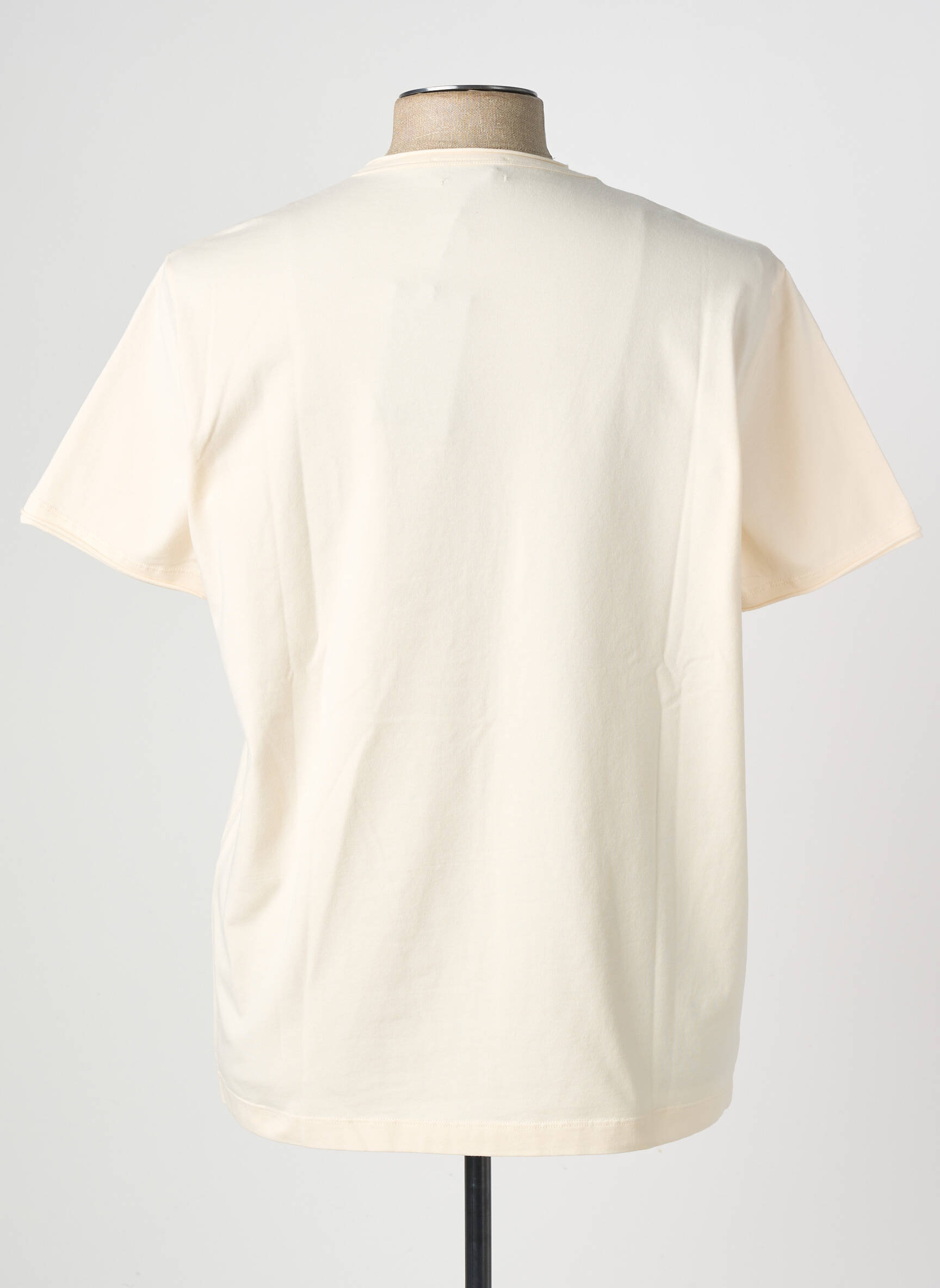 Tricou croială cambrată mâneci scurte bej WOOL & CO bărbat