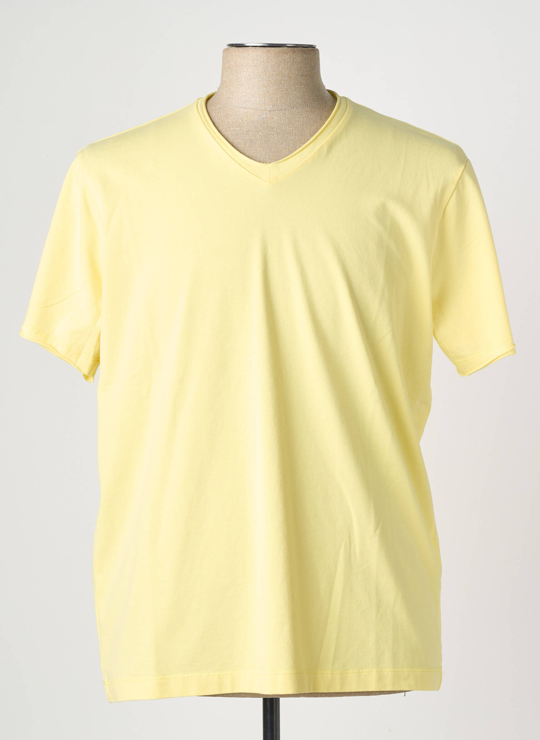 Tricou croială cambrată mâneci scurte galben WOOL & CO bărbat