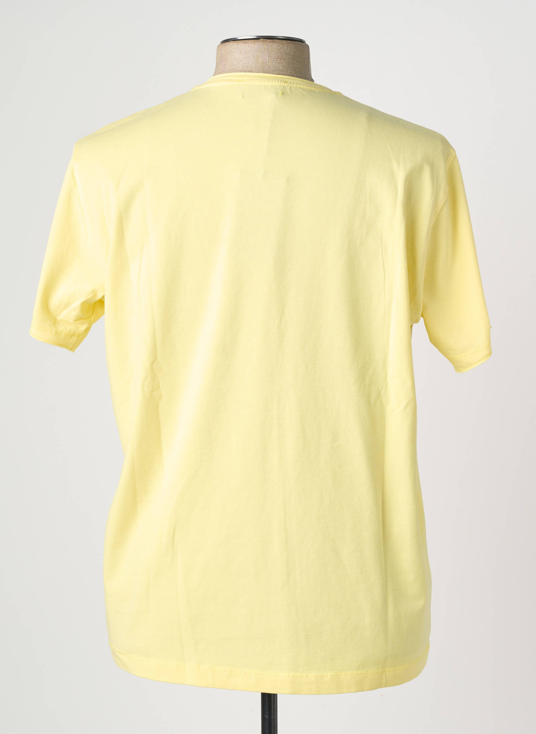 Tricou croială cambrată mâneci scurte galben WOOL & CO bărbat