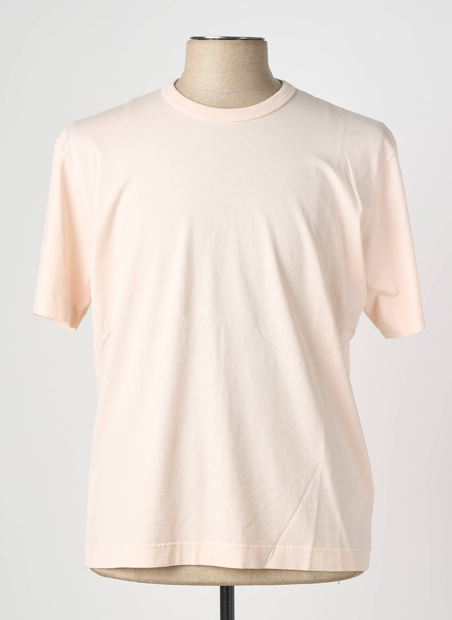 Tricou croială cambrată mâneci scurte roz WOOL & CO bărbat