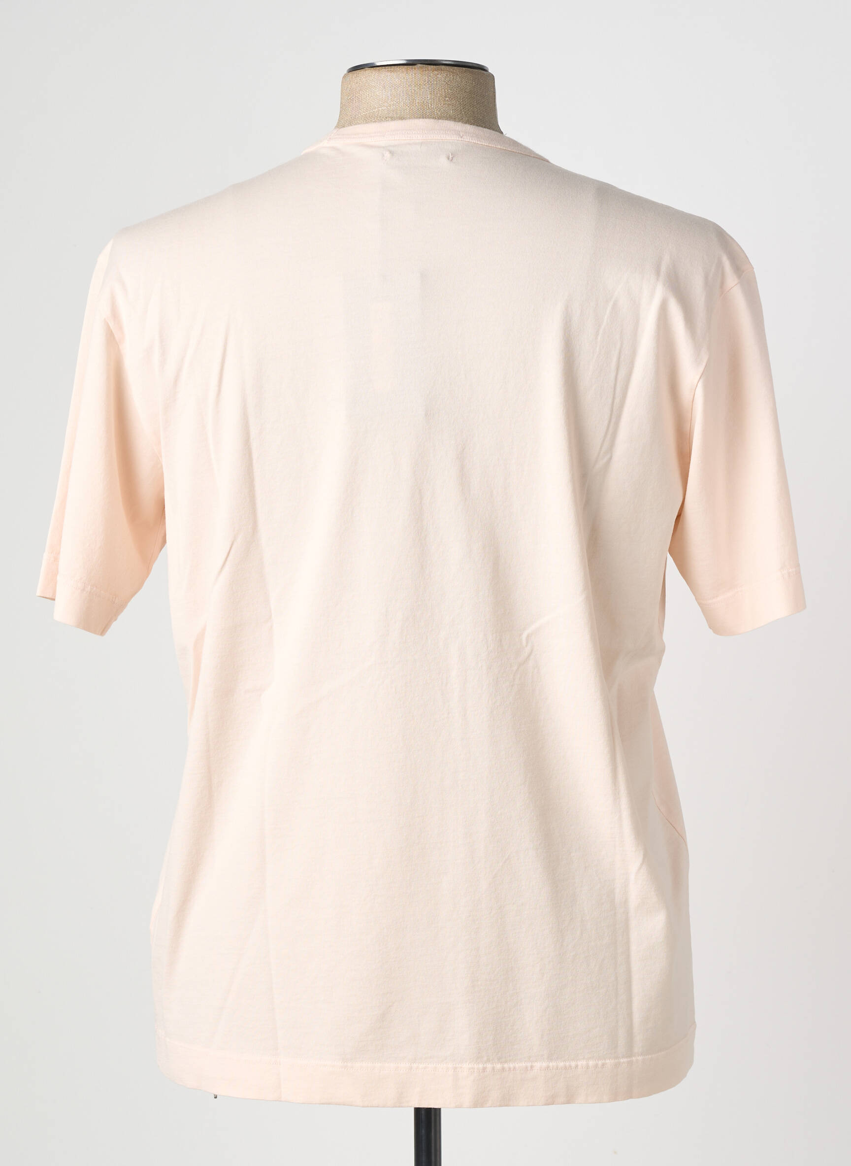 Tricou croială cambrată mâneci scurte roz WOOL & CO bărbat
