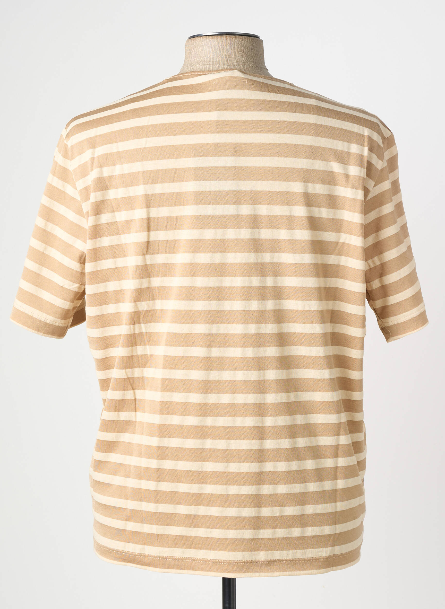 Tricou guler tunisian mâneci scurte bej WOOL & CO bărbat