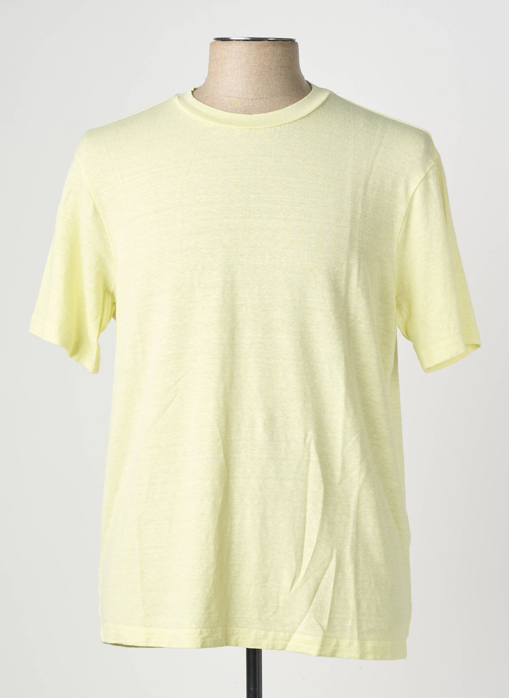 Tricou țesătură melanj mâneci scurte verde WOOL & CO bărbat