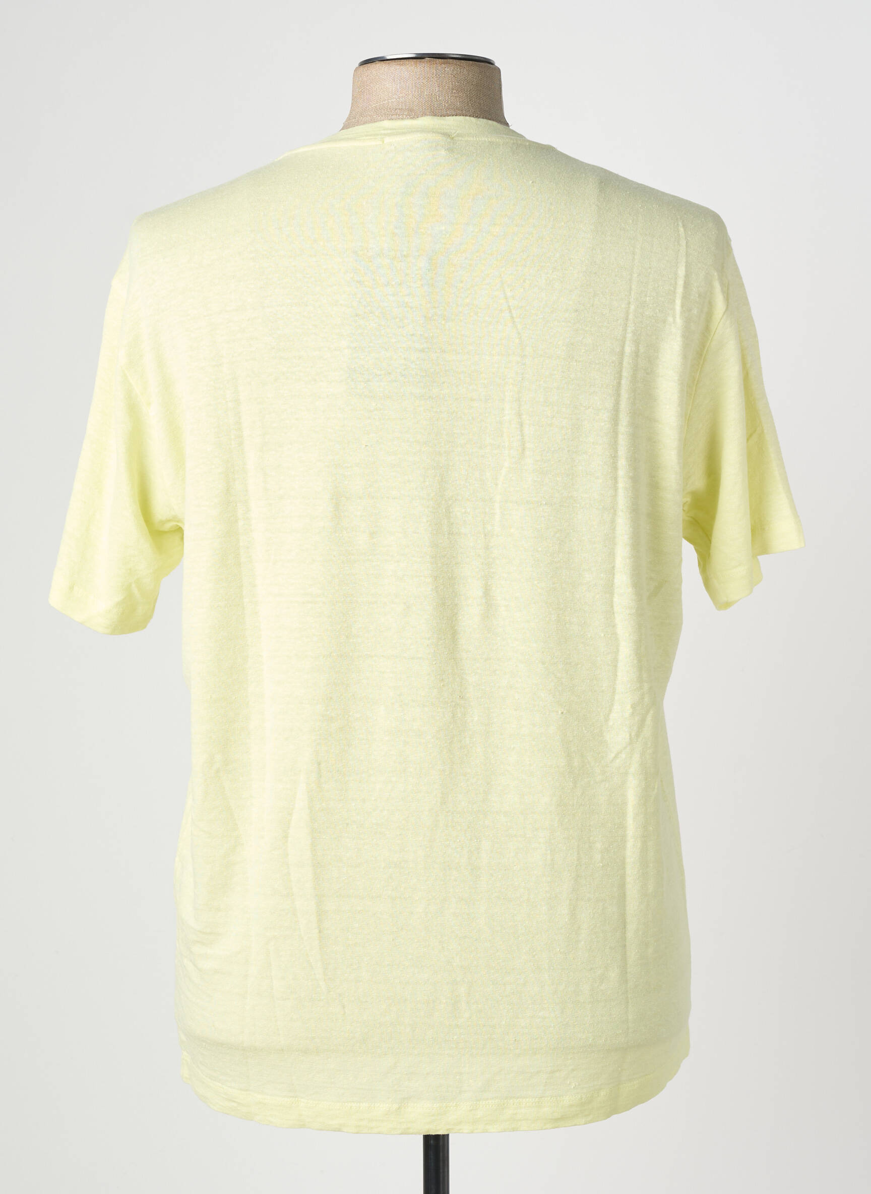 Tricou țesătură melanj mâneci scurte verde WOOL & CO bărbat