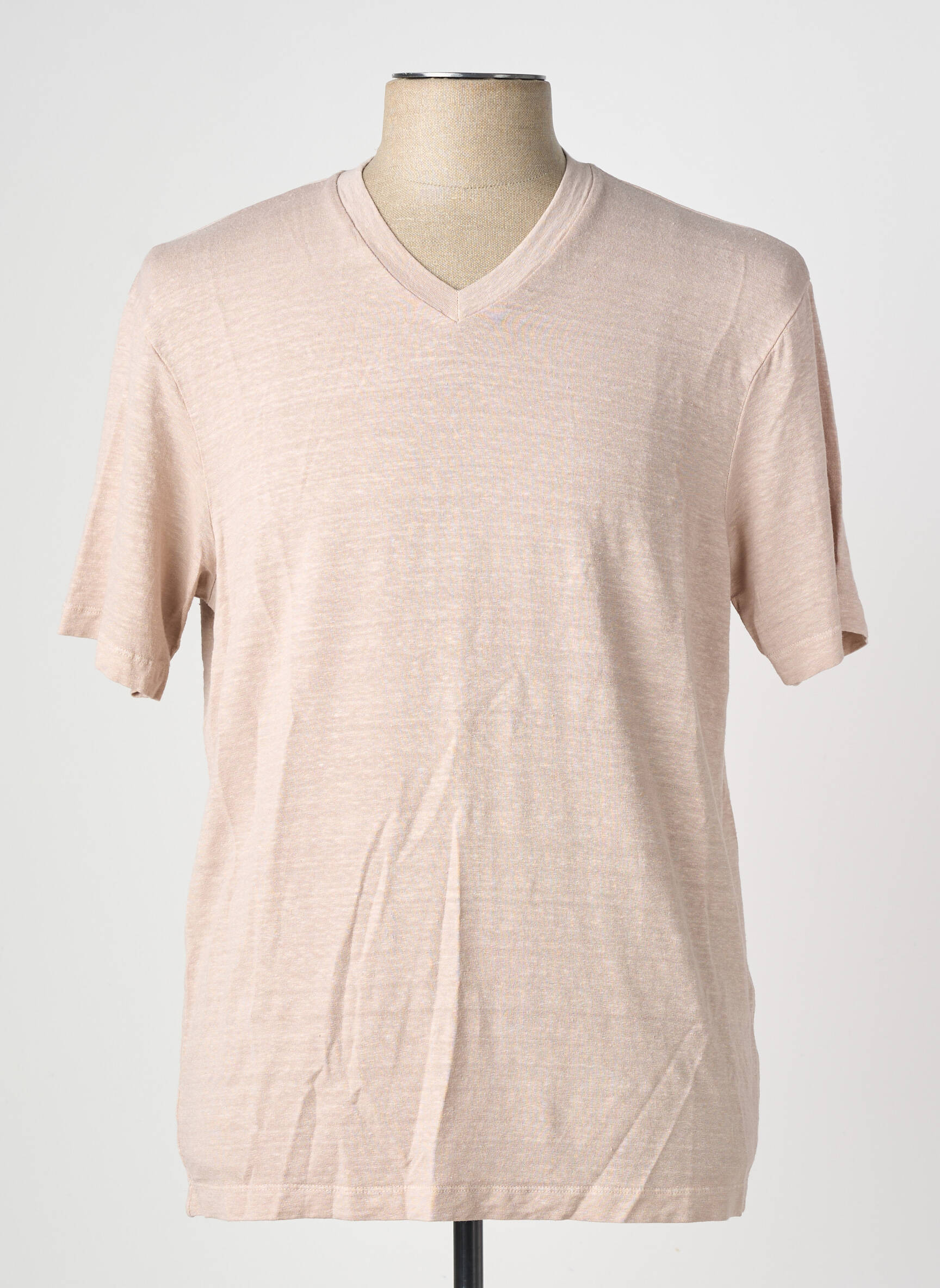 Tricou croială cambrată mâneci scurte bej WOOL & CO bărbat