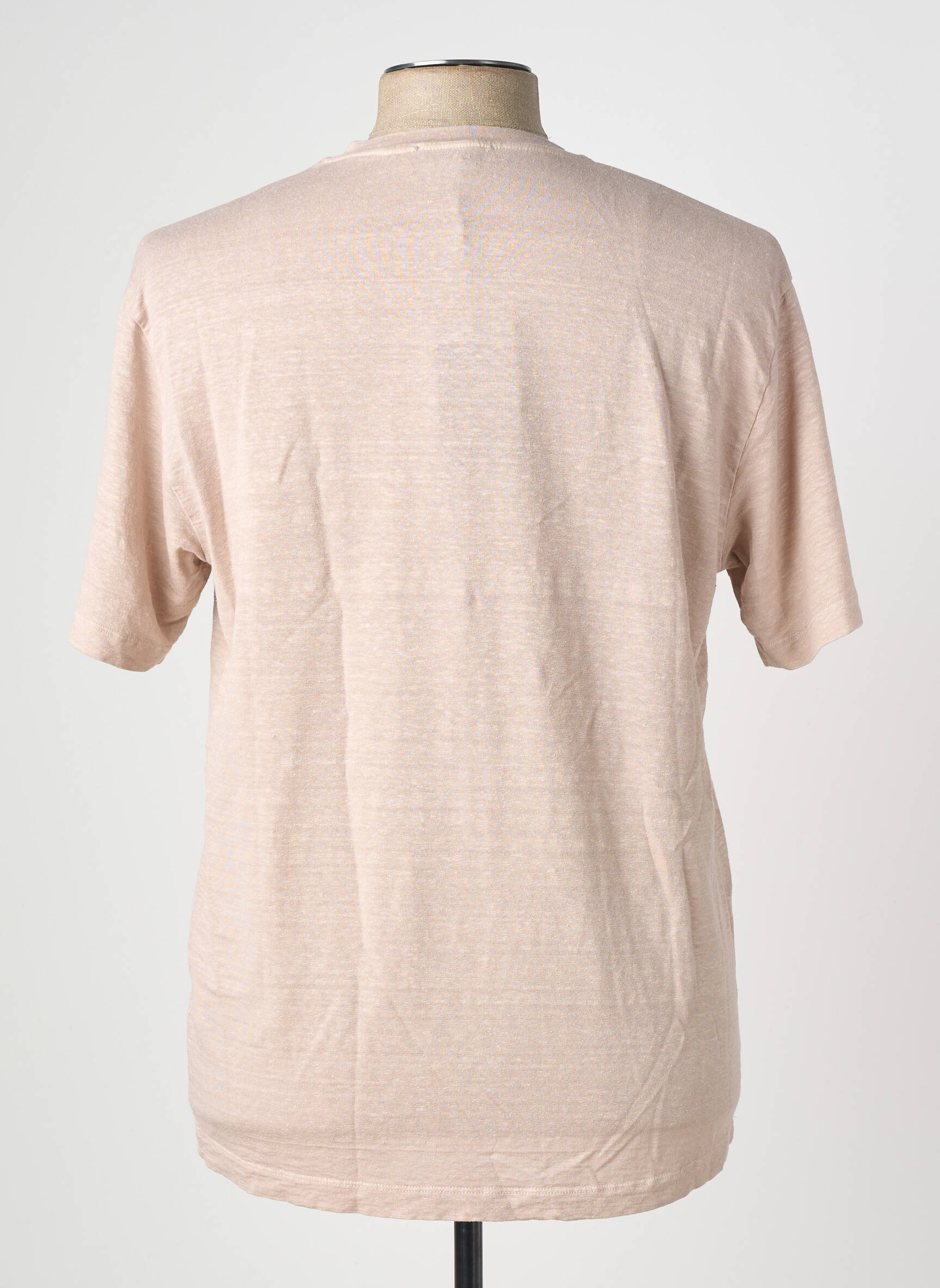 Tricou croială cambrată mâneci scurte bej WOOL & CO bărbat