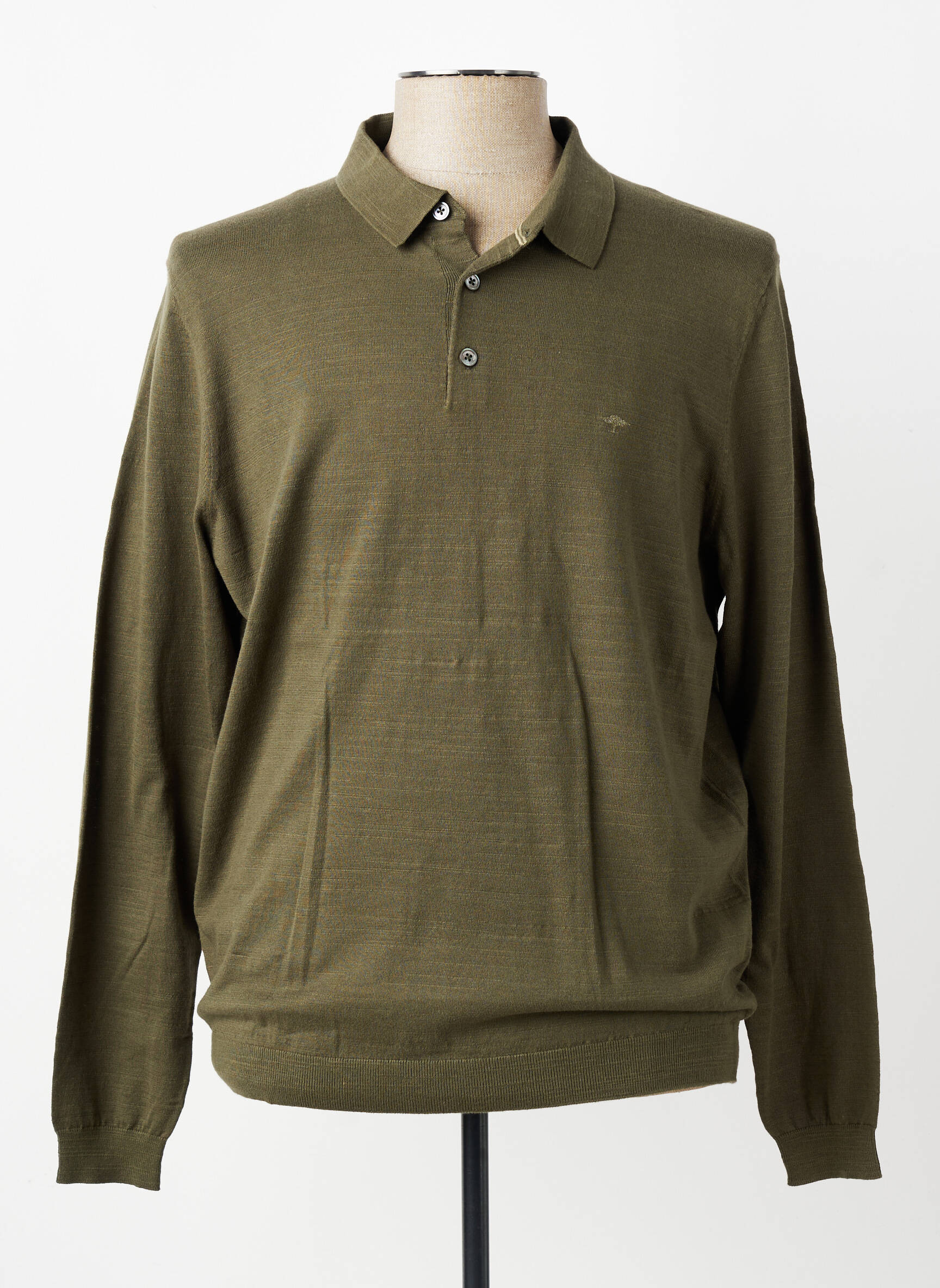 Pulover guler polo mâneci lungi verde FYNCH-HATTON bărbat