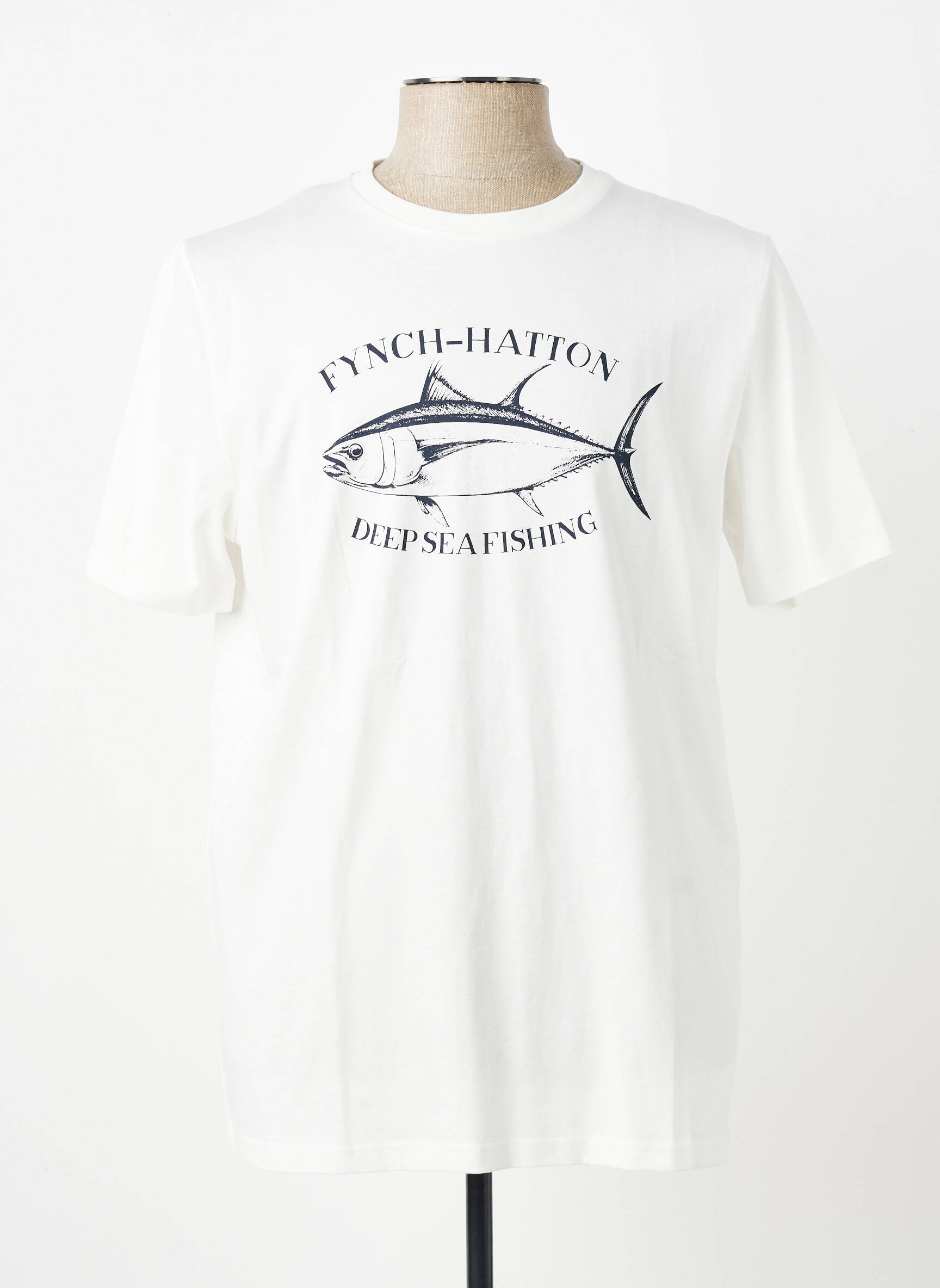 Tricou croială cambrată mâneci scurte alb FYNCH-HATTON bărbat