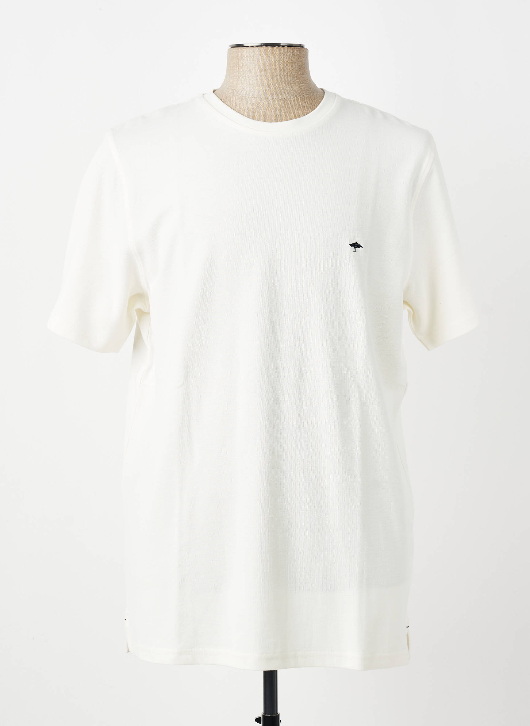 Tricou broderie mâneci scurte bej FYNCH-HATTON bărbat