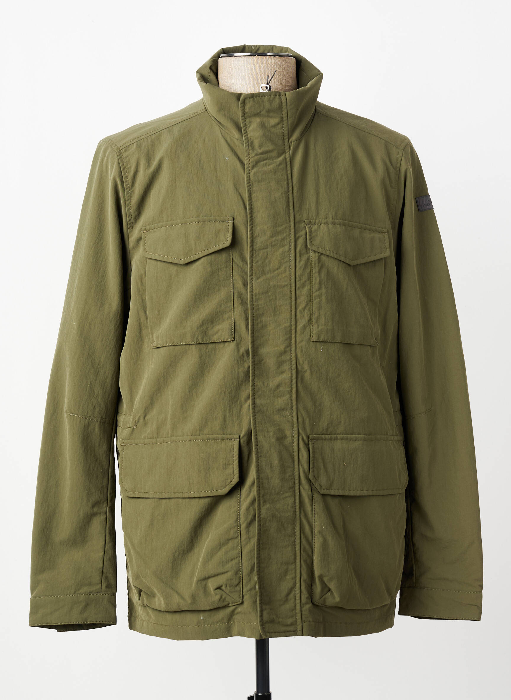 Parka finisaj interior căptușeală satinată fără glugă verde FYNCH-HATTON bărbat