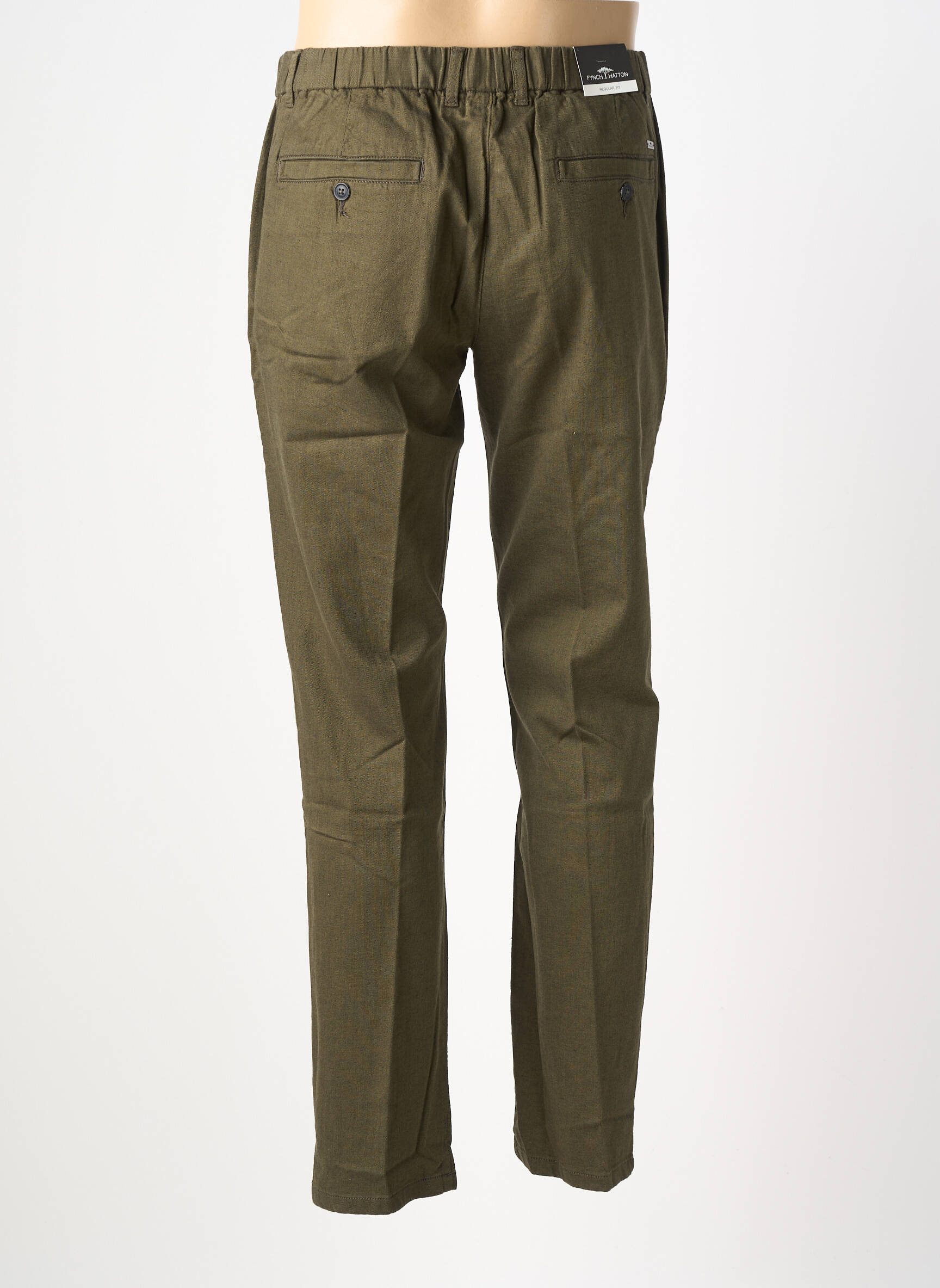 Pantalon chino țesătură melanj mărime normală verde FYNCH-HATTON bărbat