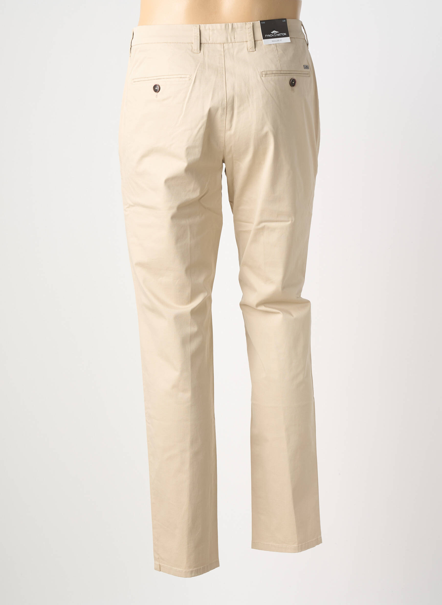 Pantalon chino țesătură poplin mărime normală bej FYNCH-HATTON bărbat
