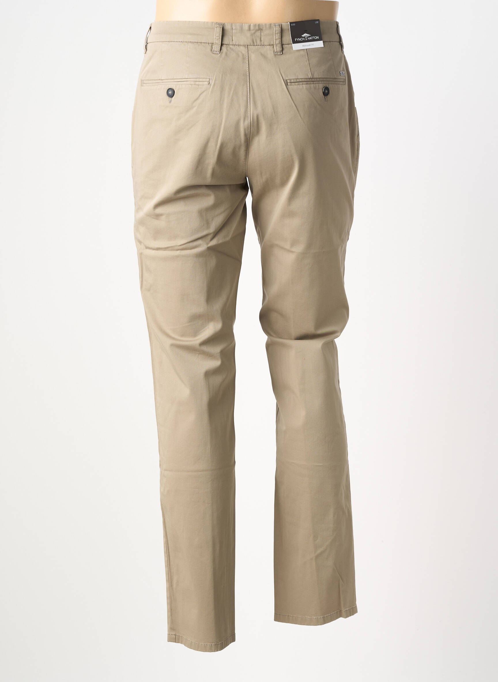 Pantalon chino țesătură poplin mărime normală verde FYNCH-HATTON bărbat