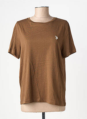 Tricou elasticitate mâneci scurte maro U.S. POLO ASSN femeie