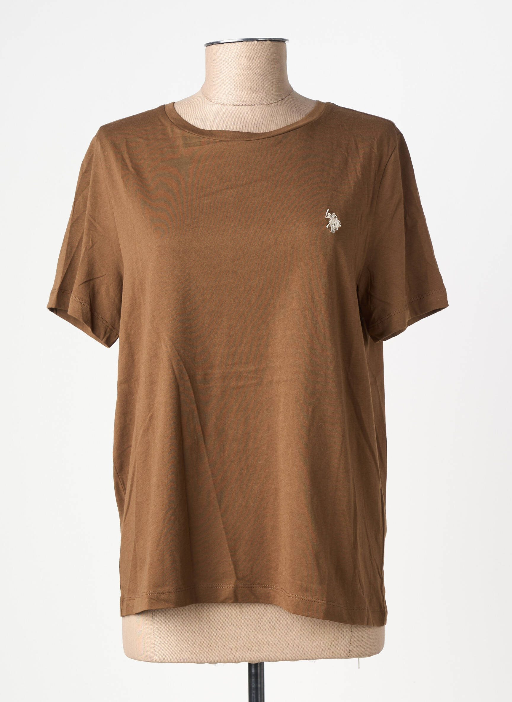 Tricou elasticitate mâneci scurte maro U.S. POLO ASSN femeie