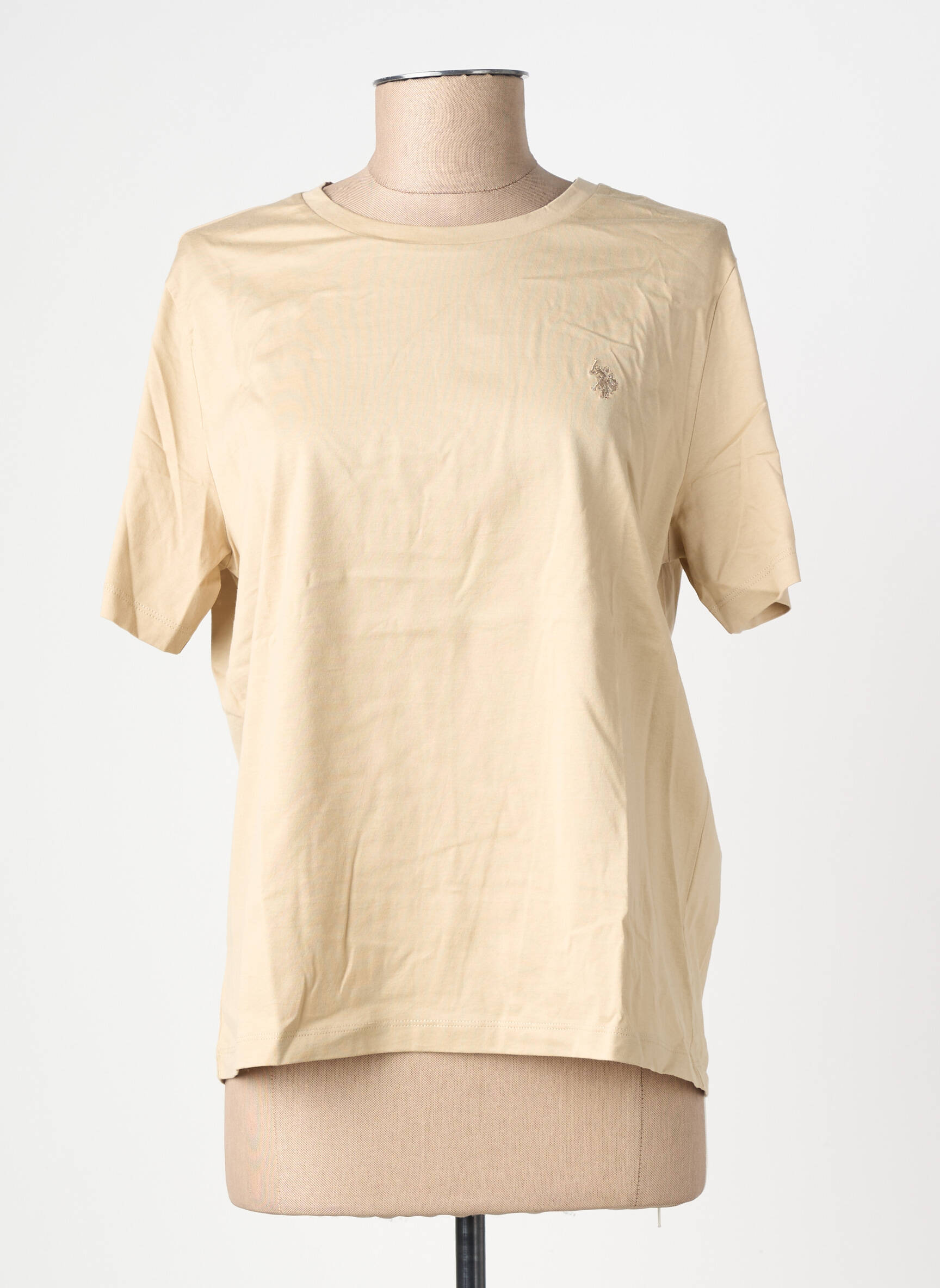 Tricou elasticitate mâneci scurte bej U.S. POLO ASSN femeie