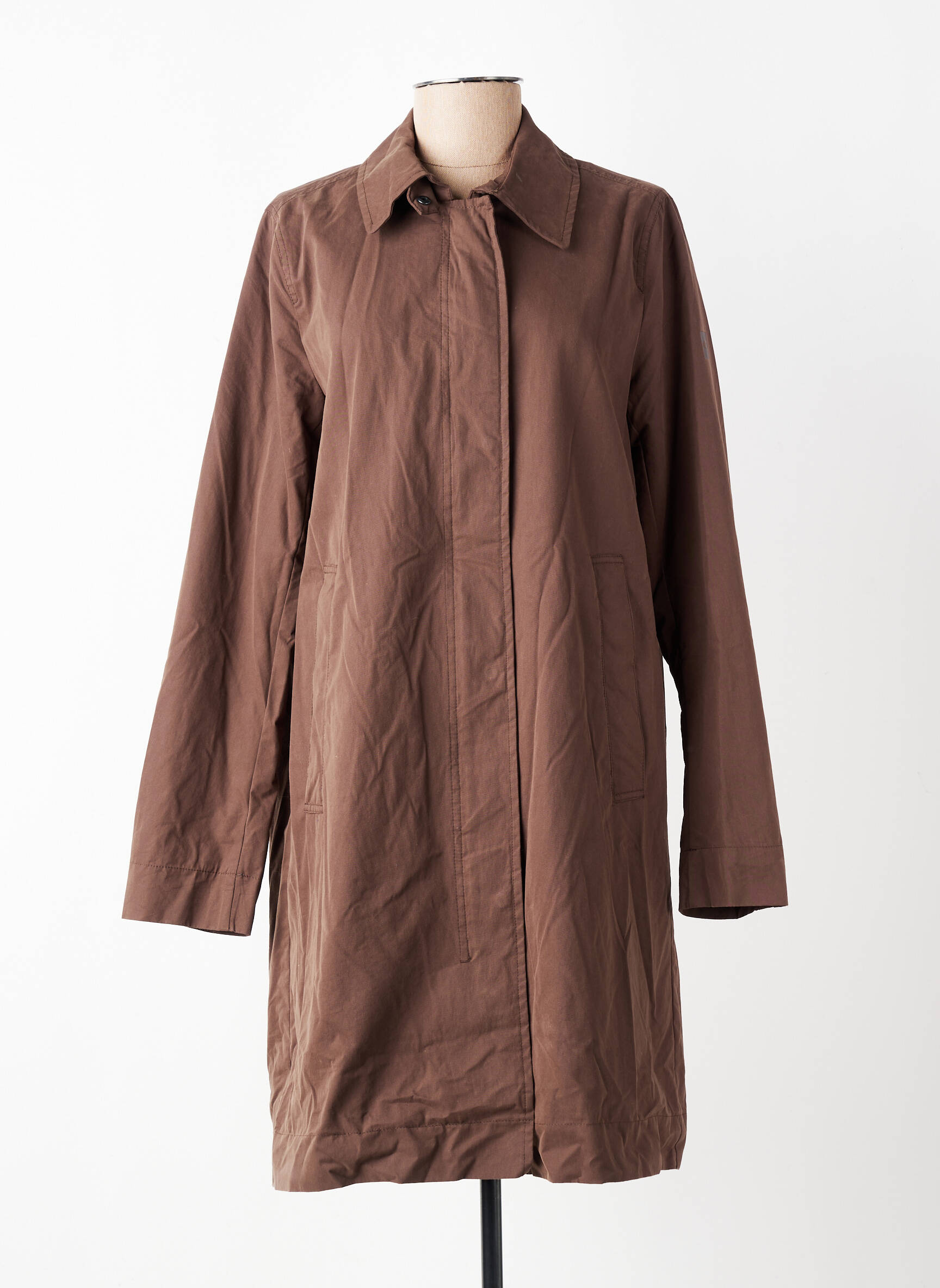 Trench țesătură poplin fără glugă maro CAMEL ACTIVE femeie