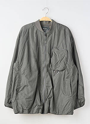 Geacă matlasată mâneci lungi fără glugă verde H&M femeie