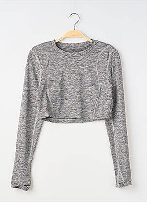 Tricou mâneci lungi mâneci lungi gri HIIT femeie
