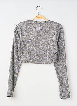 Tricou mâneci lungi mâneci lungi gri HIIT femeie