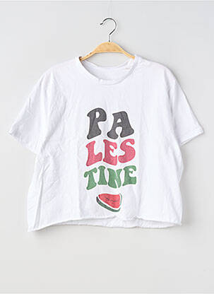Tricou imprimeu fantezie mâneci scurte alb SANS MARQUE femeie