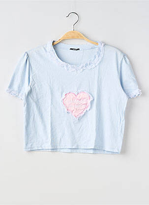 Tricou croială dreaptă mâneci scurte albastru TEZENIS femeie