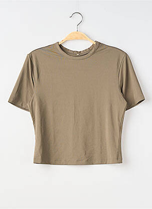 Tricou croială dreaptă mâneci scurte verde H&M femeie