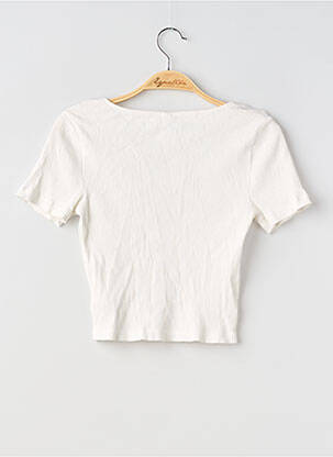 Top elasticitate mâneci scurte alb ONLY femeie