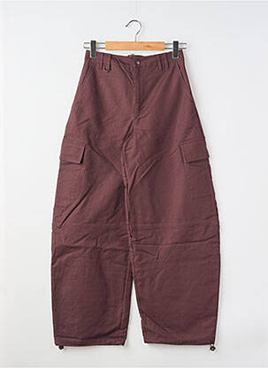 Pantalon larg țesătură poplin talie înaltă roșu ASOS femeie