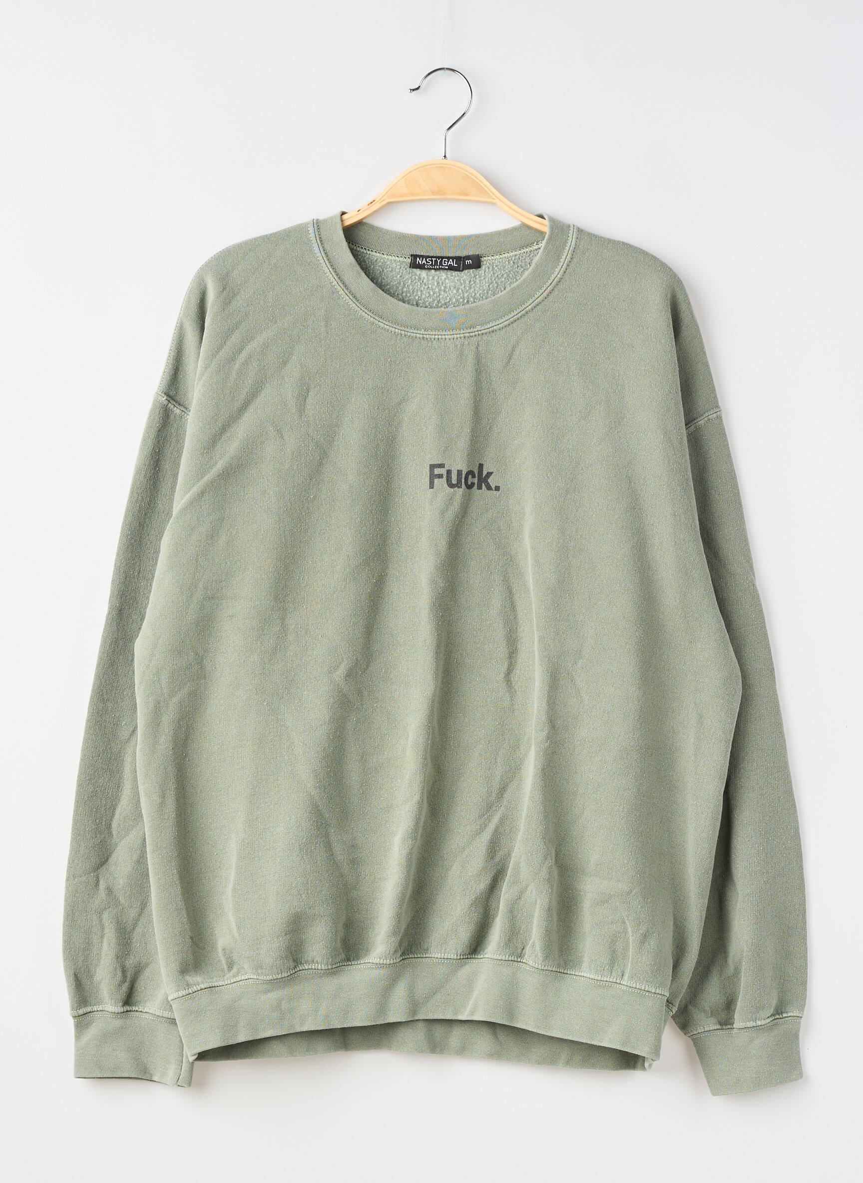 Hanorac elasticitate mâneci lungi verde NASTY GAL femeie