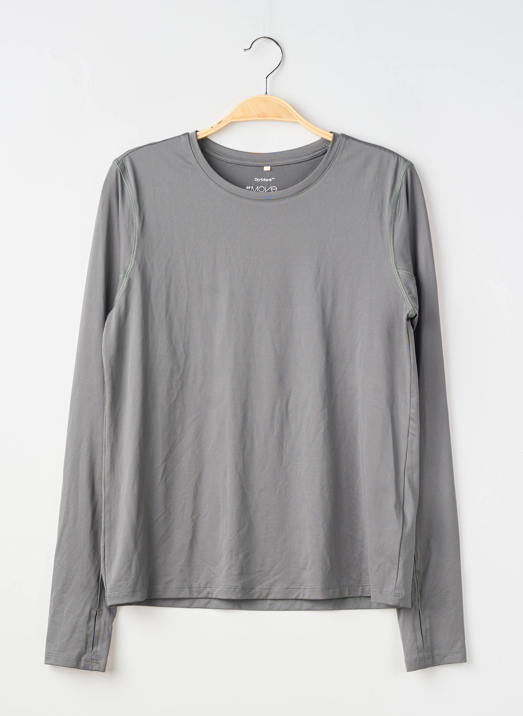 Tricou mâneci lungi mâneci lungi gri H&M femeie