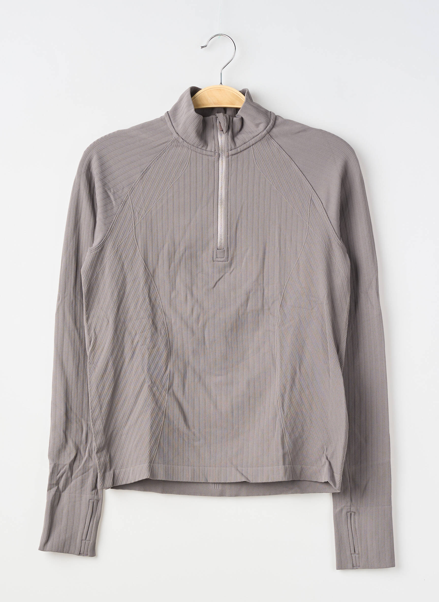 Tricou mâneci lungi mâneci lungi gri H&M femeie