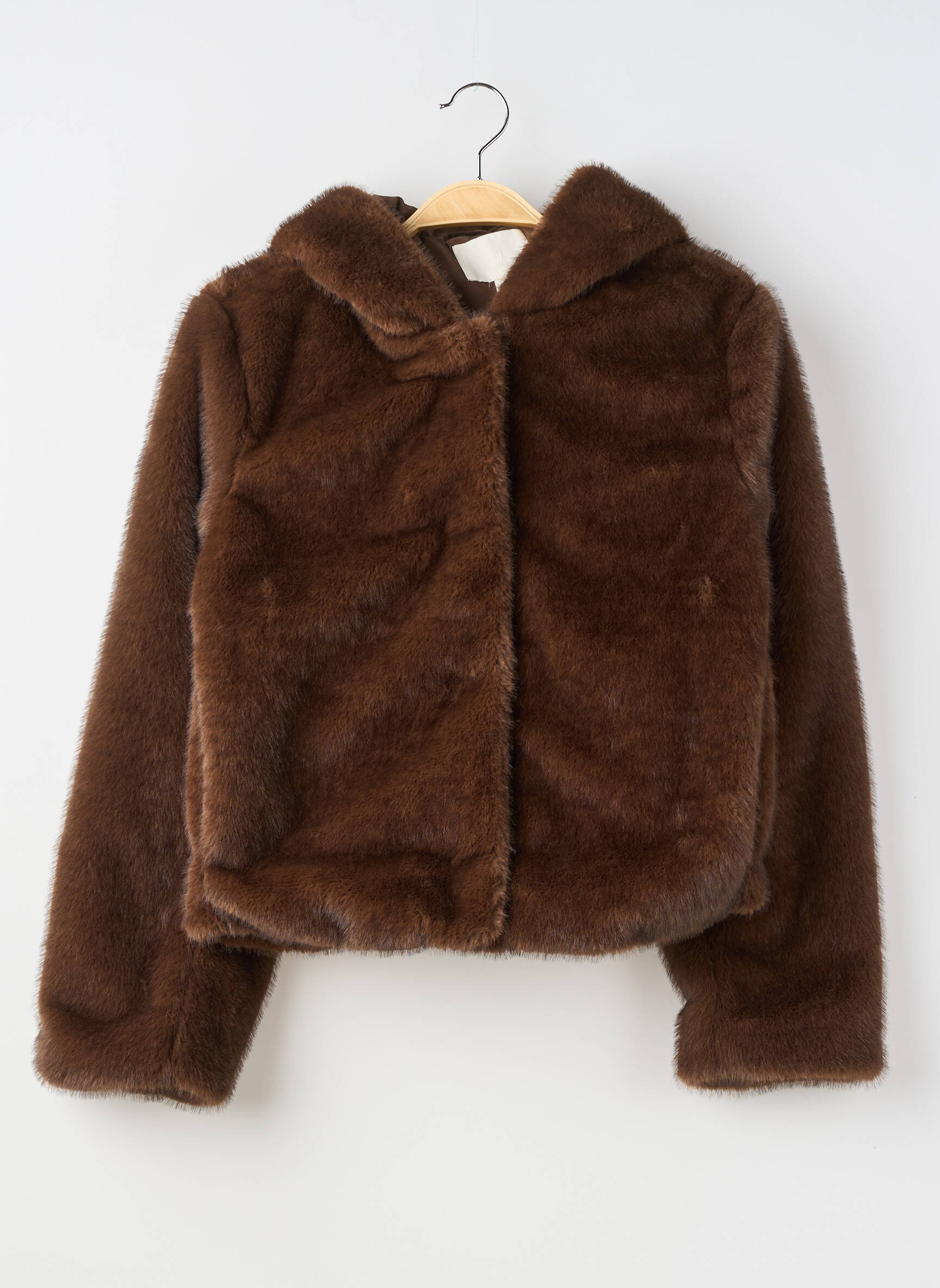 Palton scurt glugă cu glugă maro H&M femeie