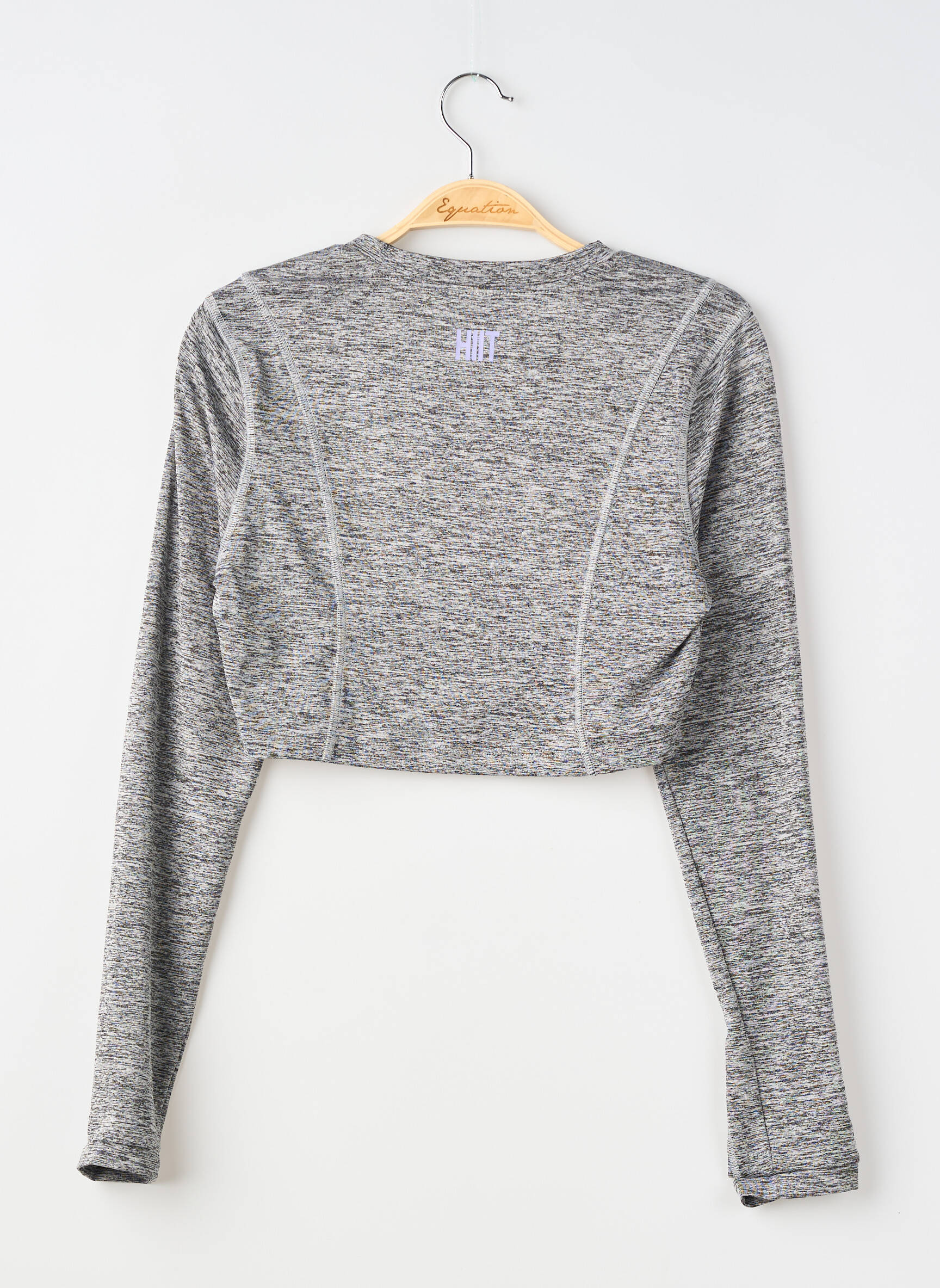 Tricou mâneci lungi mâneci lungi gri HIIT femeie