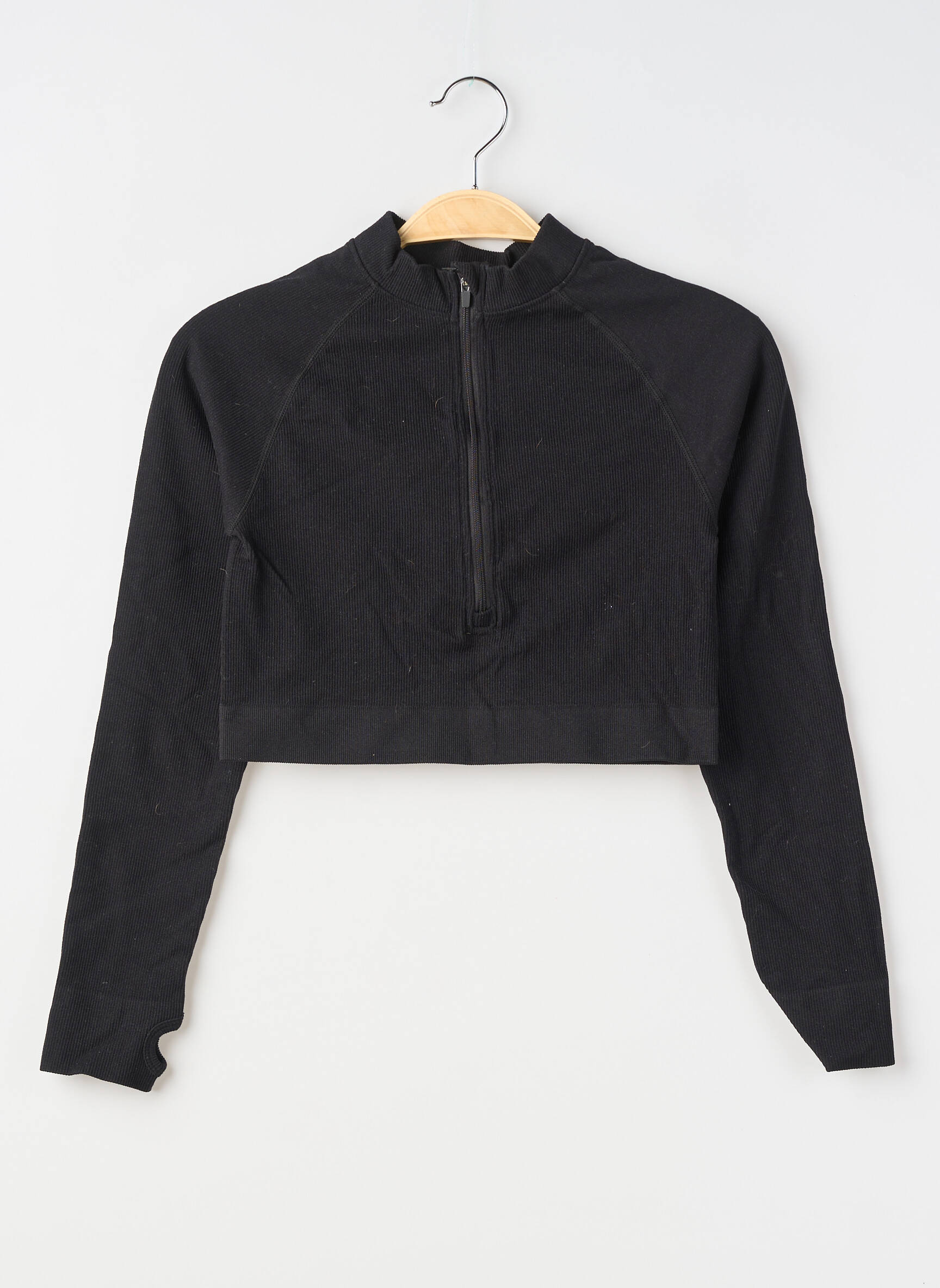 Jachete casual croială cambrată negru HIIT femeie