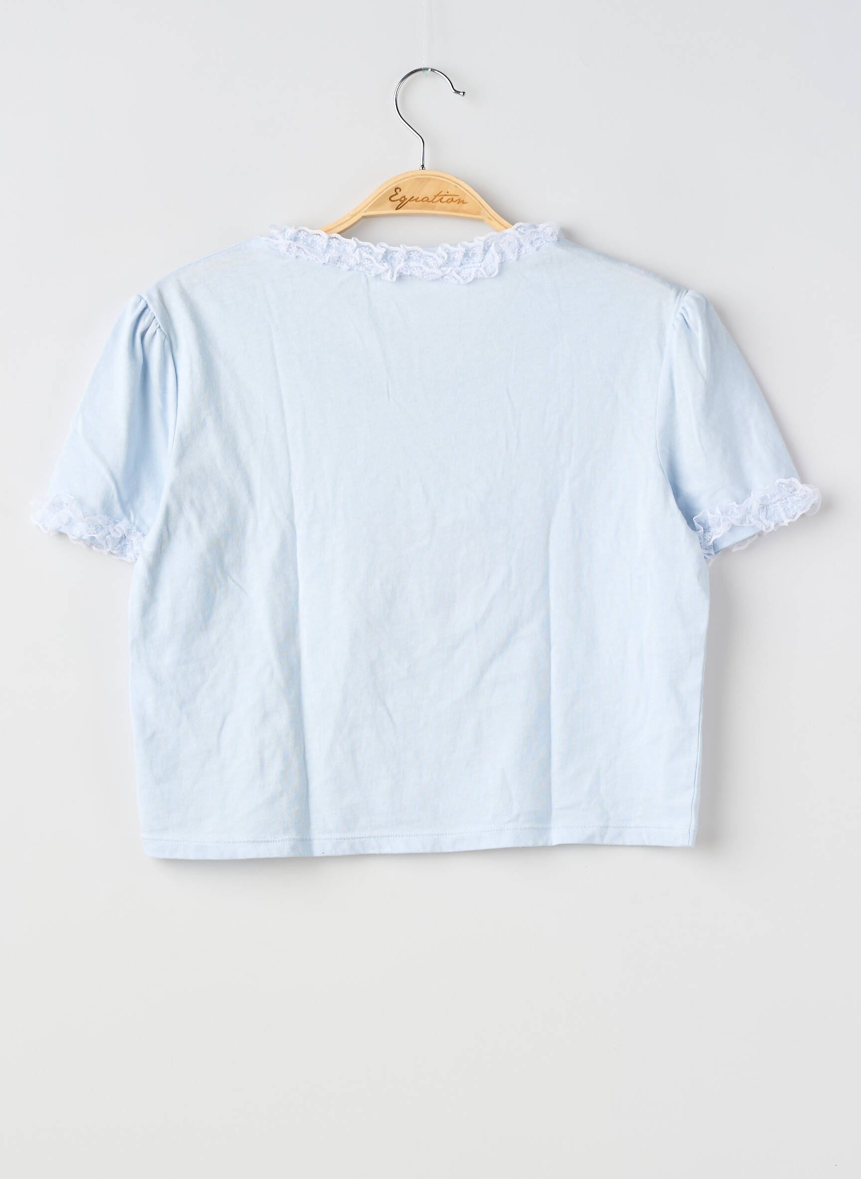 Tricou croială dreaptă mâneci scurte albastru TEZENIS femeie