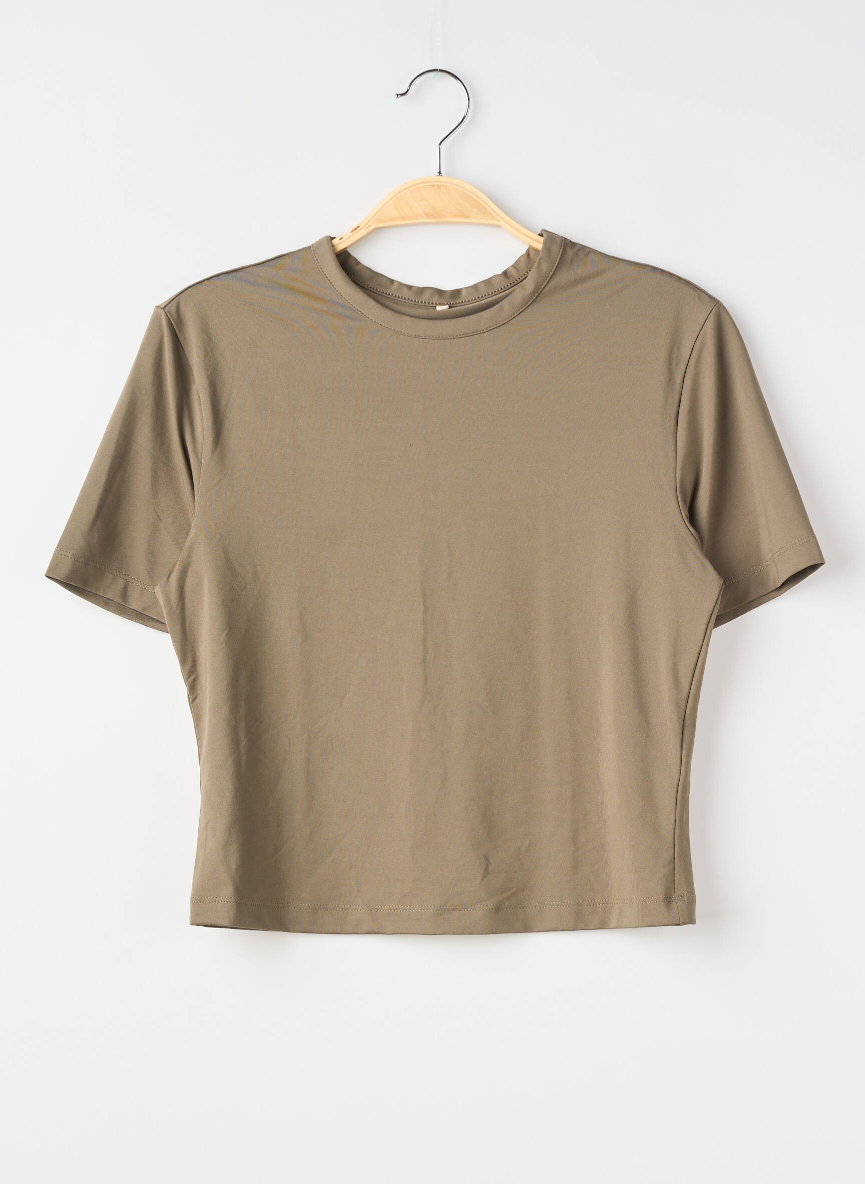 Tricou croială dreaptă mâneci scurte verde H&M femeie