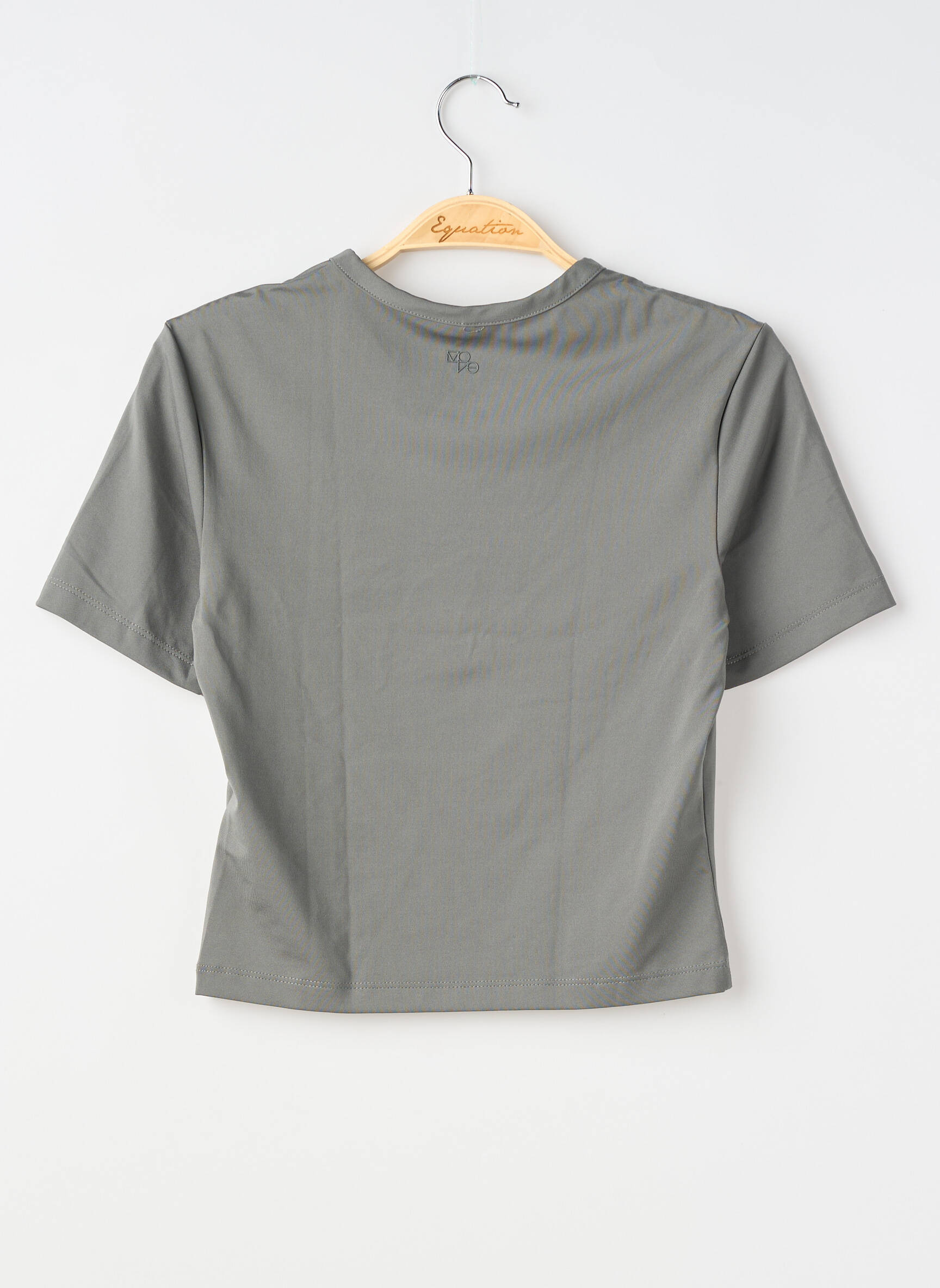Tricou croială dreaptă mâneci scurte gri H&M femeie