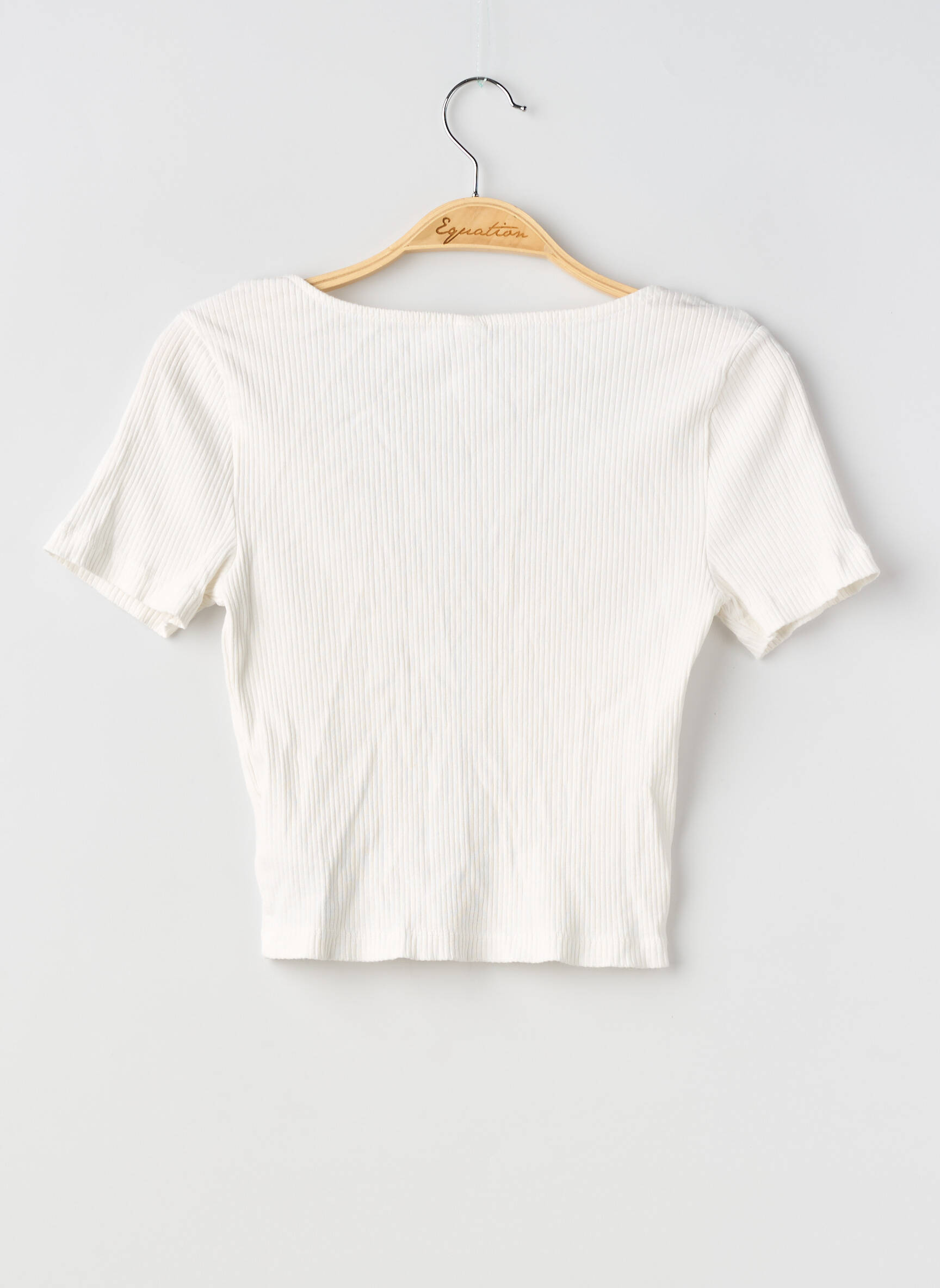 Top elasticitate mâneci scurte alb ONLY femeie