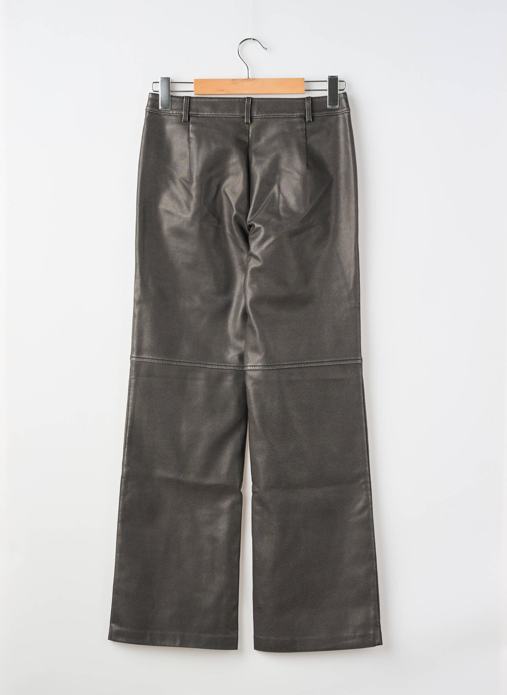 Pantalon drept închidere cu fermoar sub clapetă cu nasturi mărime normală gri GINA TRICOT femeie