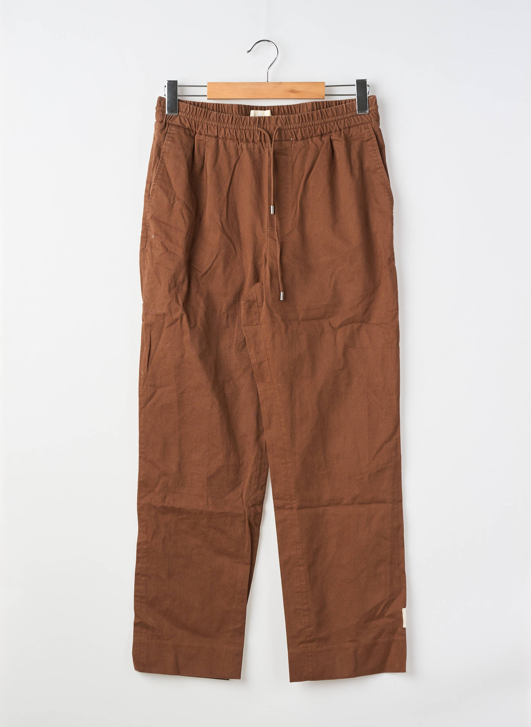 Pantalon drept țesătură poplin mărime normală maro COMMON femeie