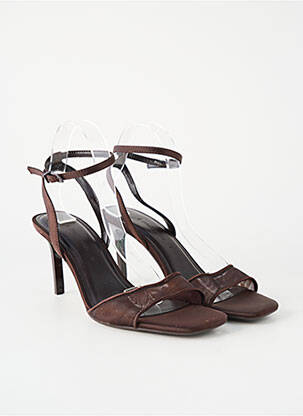 Sandale/pantofi decupați toc cui. toc de 7 la 9 cm maro STRADIVARIUS femeie