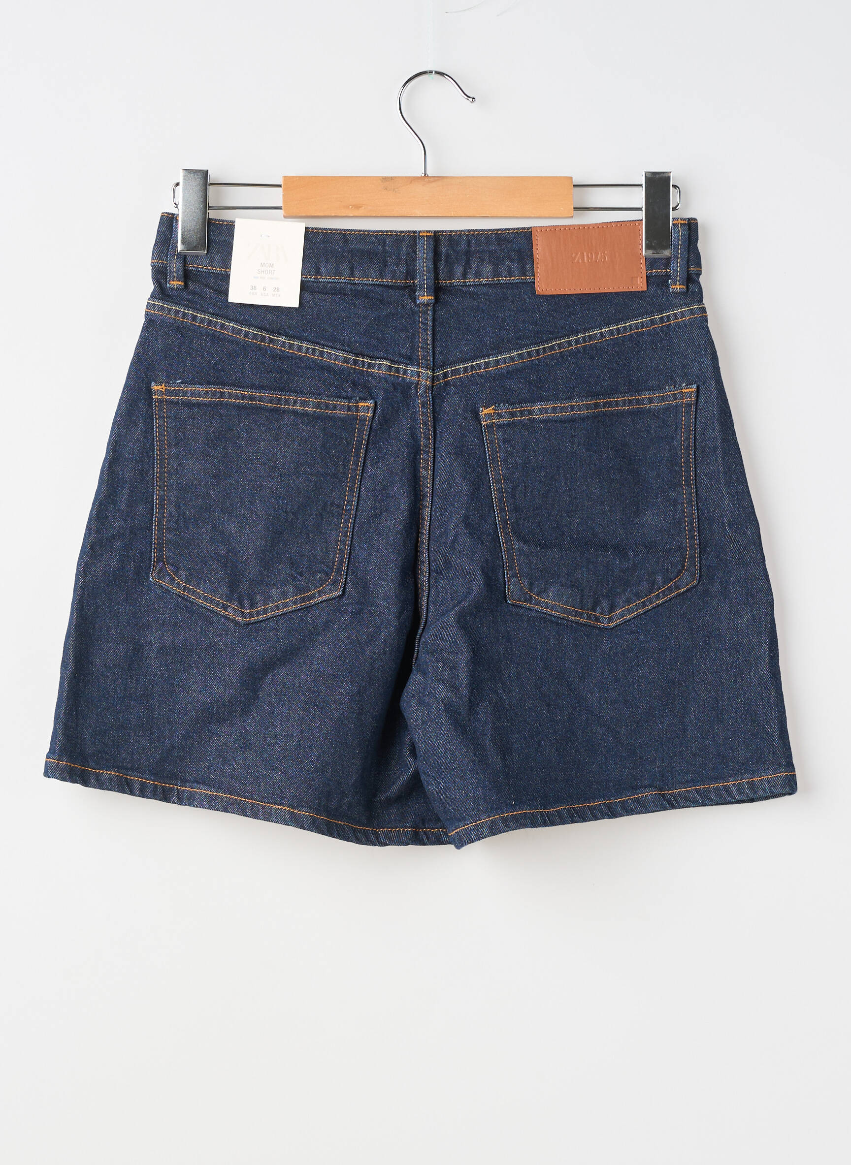 Șort țesătură denim mărime normală albastru ZARA femeie