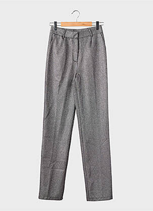 Pantalon drept închidere cu fermoar sub clapetă cu cârlig mărime normală argintiu BOOHOO femeie