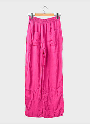Pantalon larg țesătură poplin mărime normală roz ZARA femeie