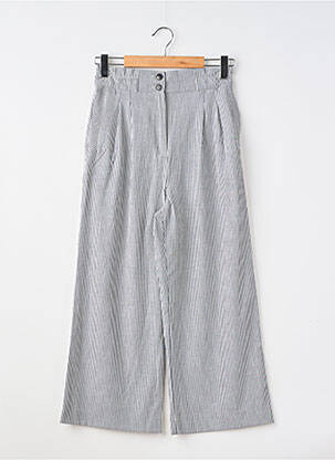 Pantalon larg țesătură poplin mărime normală alb H&M femeie