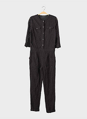 Salopetă-pantalon închidere cu nasturi pe față mâneci 3/4 negru MONOPRIX femeie