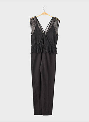 Salopetă-pantalon închidere cu fermoar la spate fără mâneci negru SANS MARQUE femeie