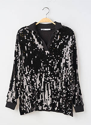 Top elasticitate mâneci lungi negru ZARA femeie