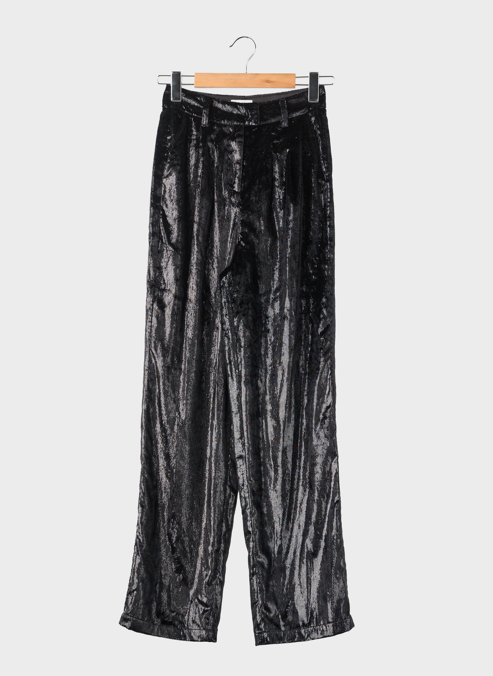 Pantalon drept închidere cu fermoar sub clapetă cu cârlig mărime normală negru STELLA & SUZIE femeie